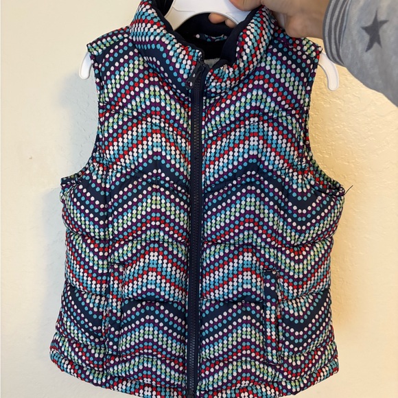 Old Navy Girls Multicolor Polka Dot Puffer Vest - Picture 1 of 3